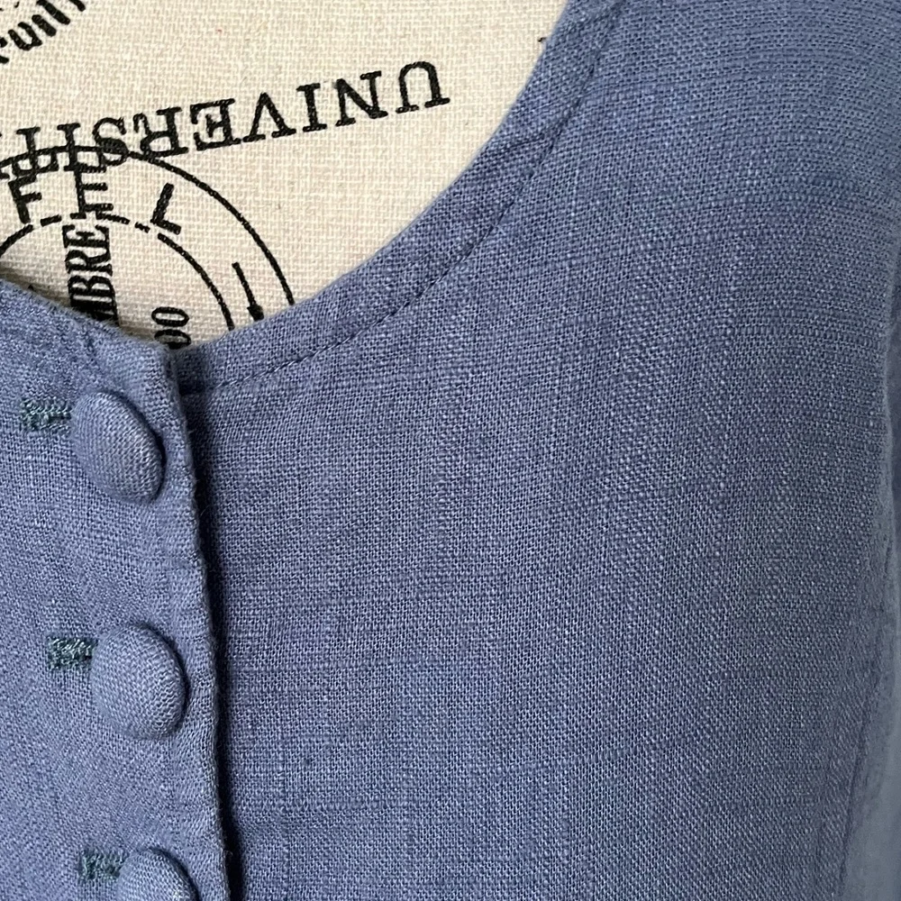 Free People Chic Blue Button-Front Top - Picture 9 of 12